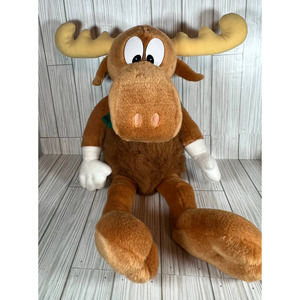 Vintage Rocky Bullwinkle Moose Xmas Plush Large Macy's Stuffed Animal 1996